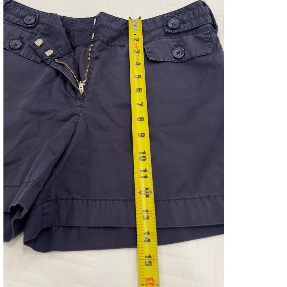 Ann Taylor LOFT Navy Blue Cotton Utility Shorts Button Detail Size 8 - Picture 5 of 6